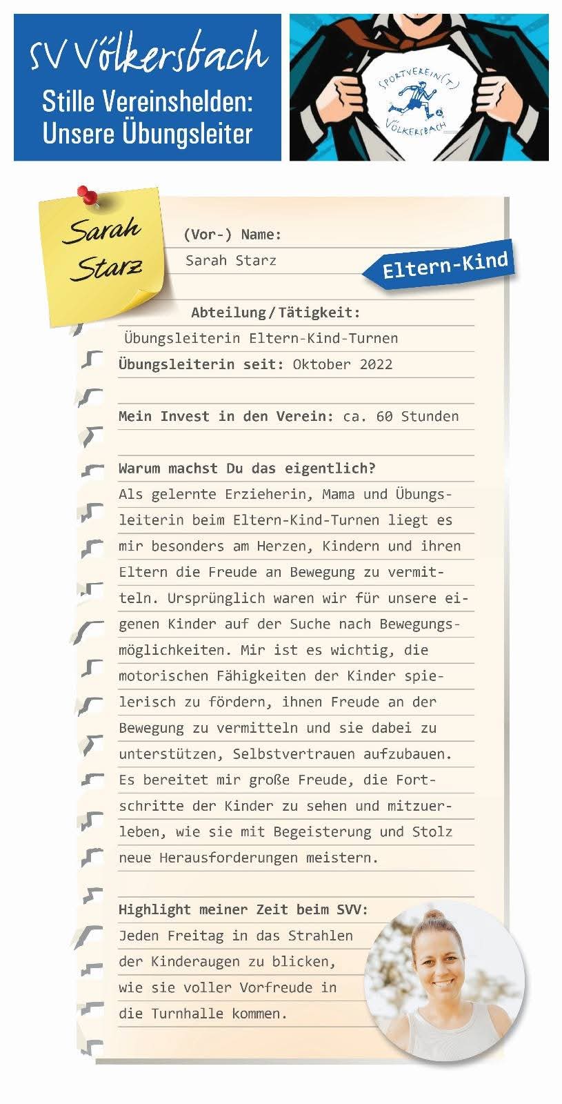 Steckbrief Sarah Starz